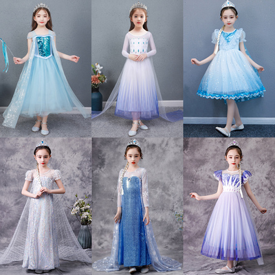 冰雪奇缘艾莎公主裙夏季披风长裙