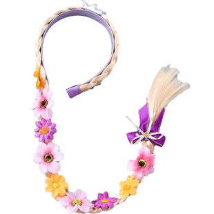 长发公主假发发箍带花朵女童长辫子假发艾莎安娜假发辫子头饰发饰