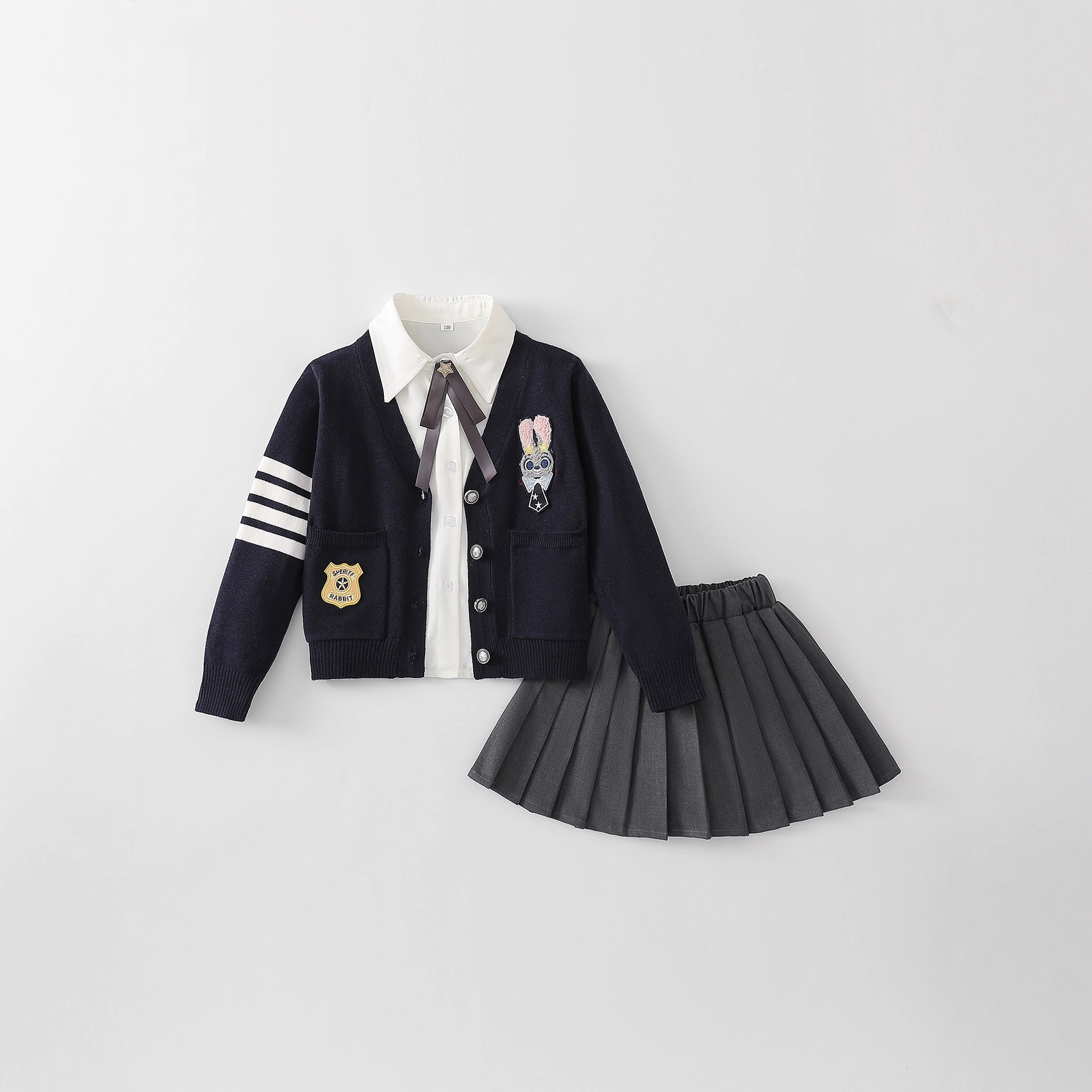 学院风JK制服春秋女童针织开衫