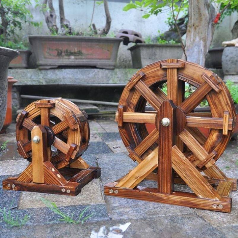 Anti-corrosion wood micro-landscape opening Leisure farm wheel Wind wheel ornaments transporter windmill viewing scenic area Small