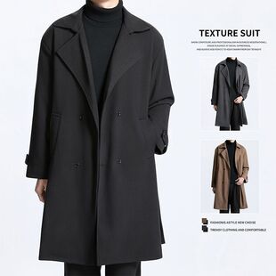 冬季韩版毛呢大衣男中长款外套学生妮子潮流2026新款呢子外套