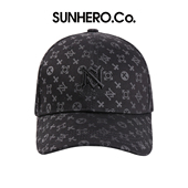 sunhero潮牌棒球帽男女情侣ins轻奢老花鸭舌帽满版 印花防晒弯檐帽