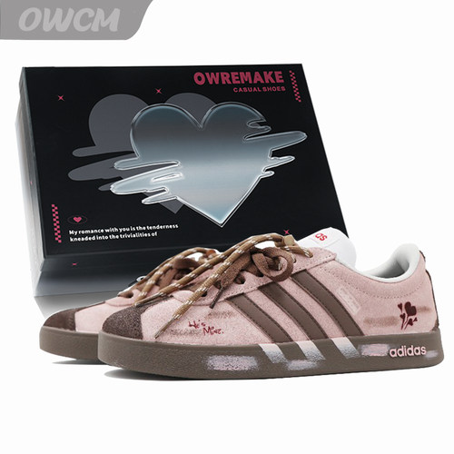 Adidas neo VL 莓莓栗子甜酷涂鸦美拉德做旧低帮休闲板鞋男女鞋