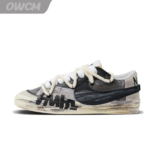Nike Blazer Low 荒野求生街头涂鸦做旧风休闲板鞋男女鞋定制球鞋