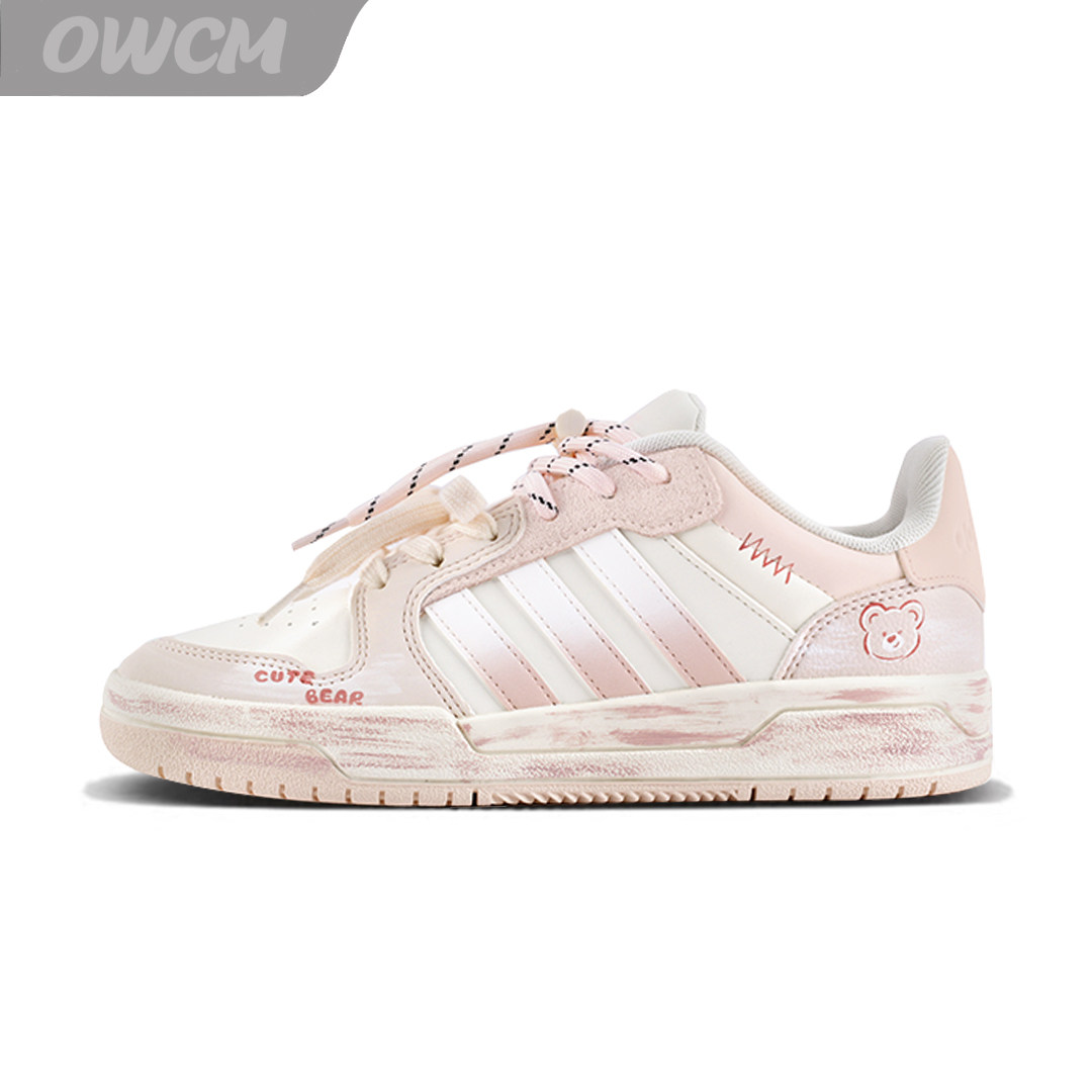 Adidas Entrap 哈喽小熊校园风简约百搭运动休闲板鞋女子定制鞋
