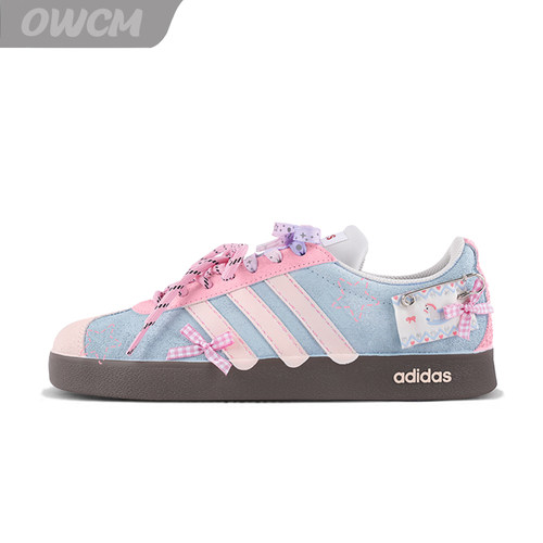 Adidas neo VL 马卡龙之恋潮流时尚简约百搭休闲板鞋女子定制鞋