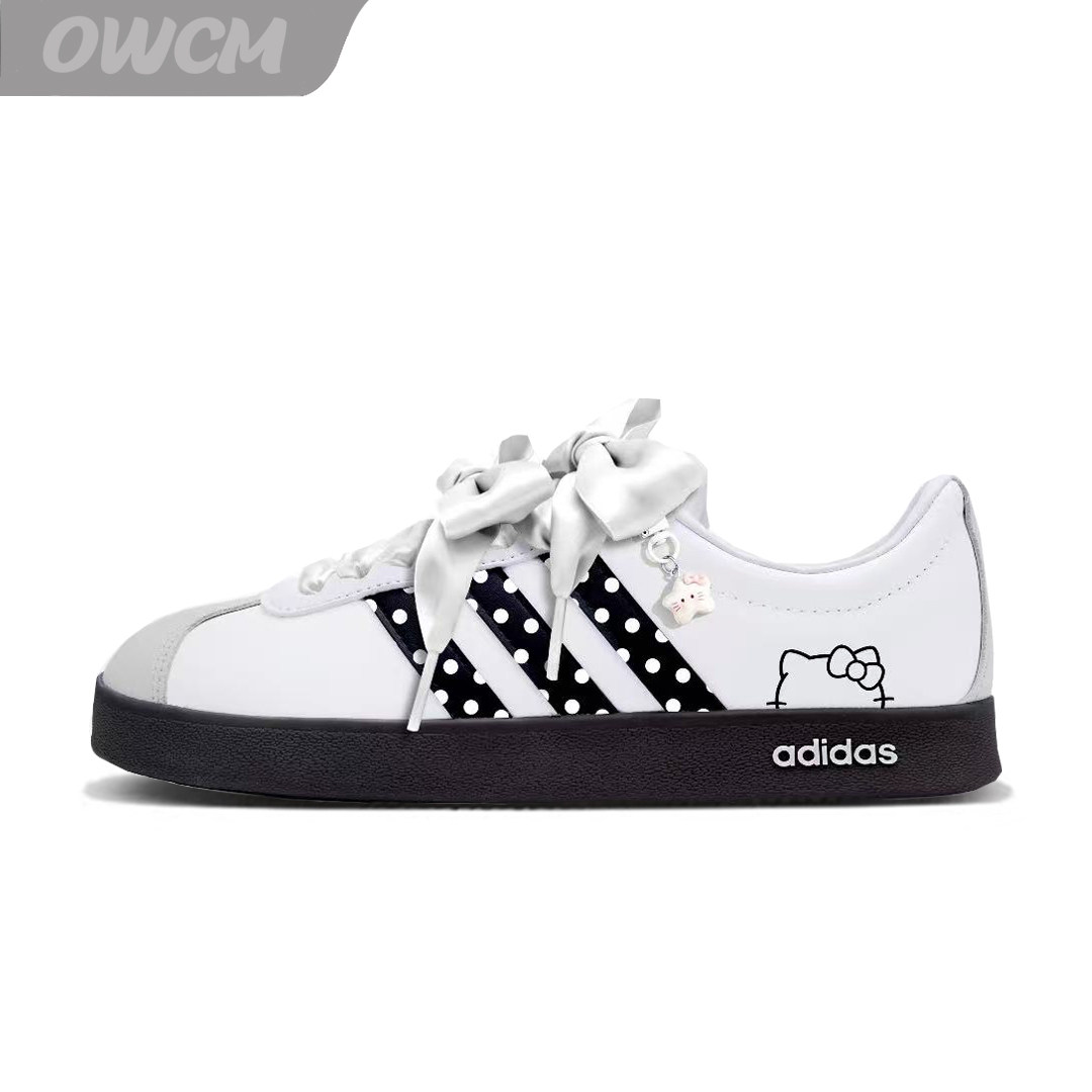 Adidas VL COURT 波点凯蒂甜酷风潮流时尚百搭休闲板鞋女子定制鞋