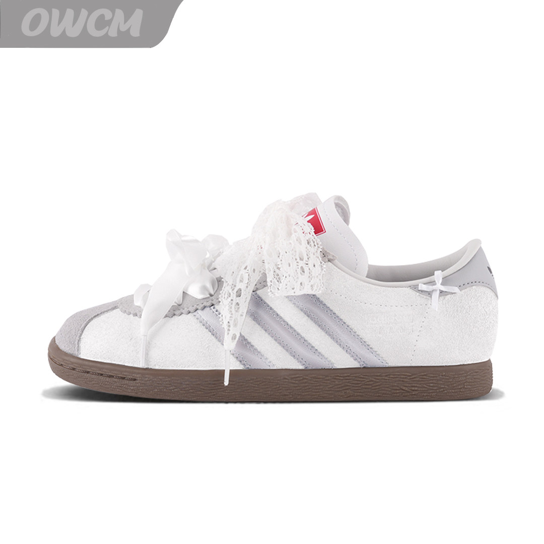 Adidas阿迪达斯T头鞋蕾丝情结百搭薄底运动板鞋德迅鞋女子定制鞋