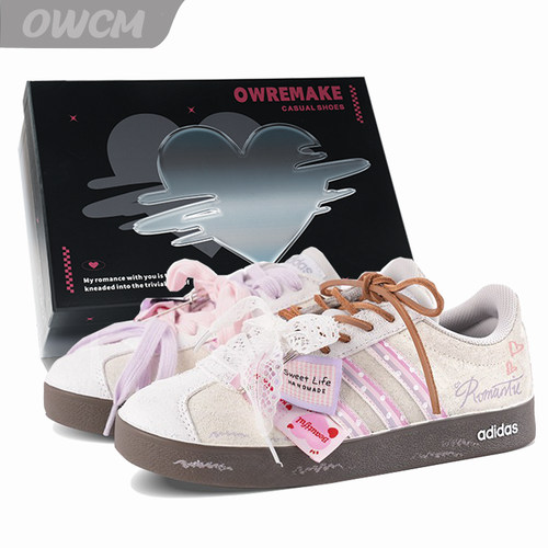 Adidas neo VL 怦然心动爱心潮流时尚低帮百搭休闲板鞋女子定制鞋