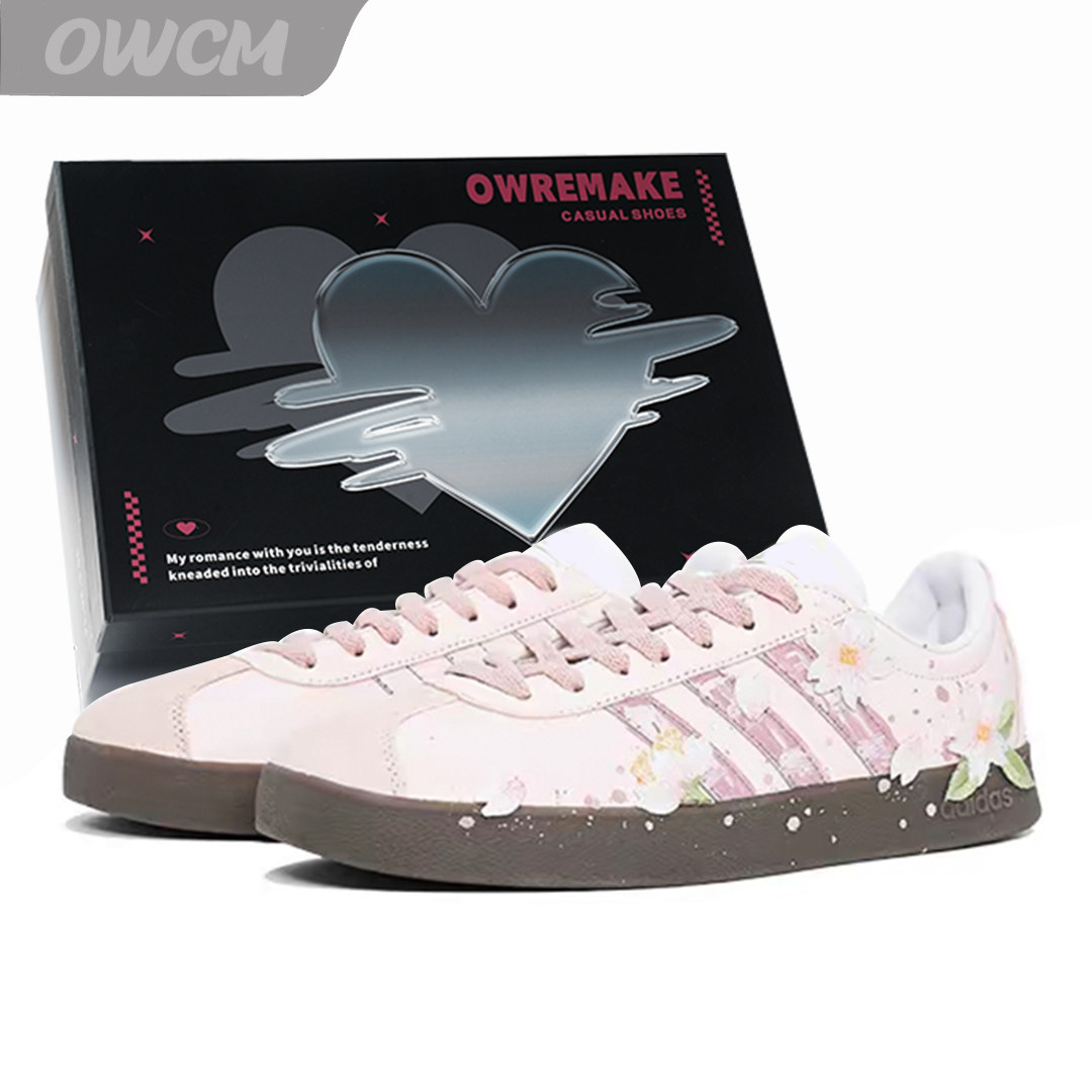 Adidas neo VL 白桃花酿520限定礼物潮流时尚休闲板鞋女子定制鞋