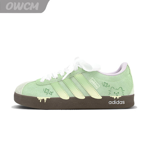 adidas VI Court 青柚喵呜小清新可爱风百搭休闲板鞋女子定制鞋