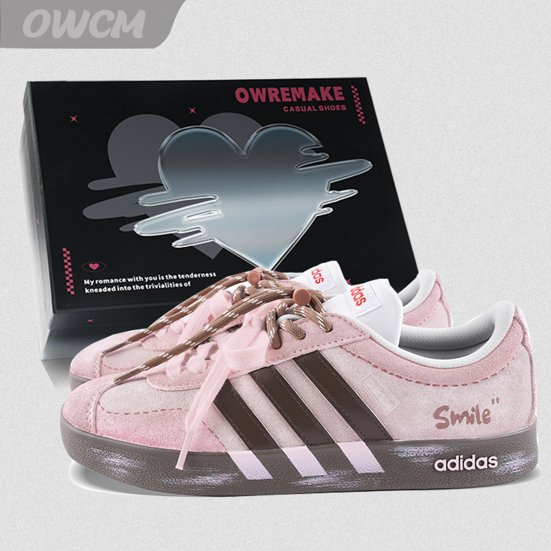 Adidas neo VL 桃桃栗子潮流时尚做旧低帮百搭休闲板鞋女子定制鞋