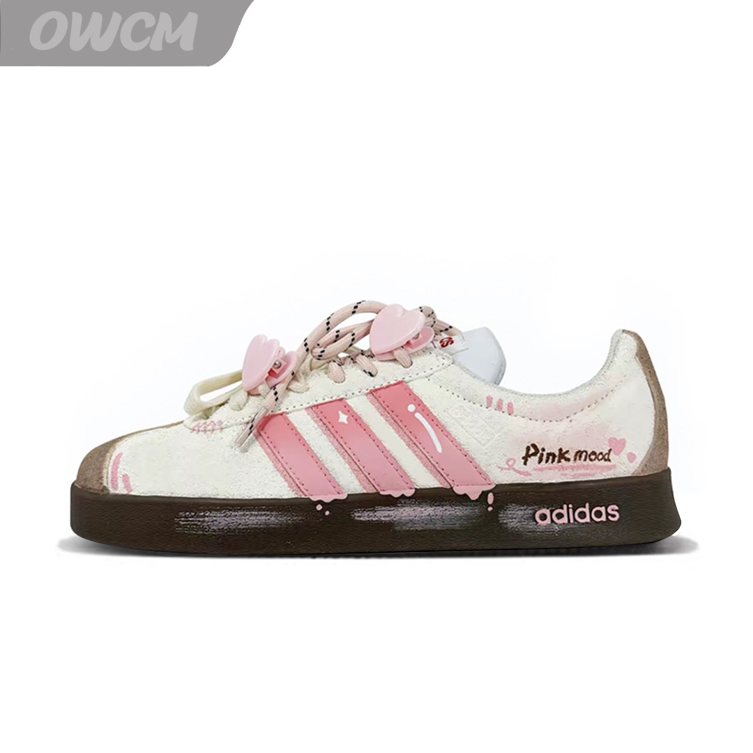 adidas VI Court爱心信号 七夕限定送礼少女感氛围甜蜜粉女定制鞋