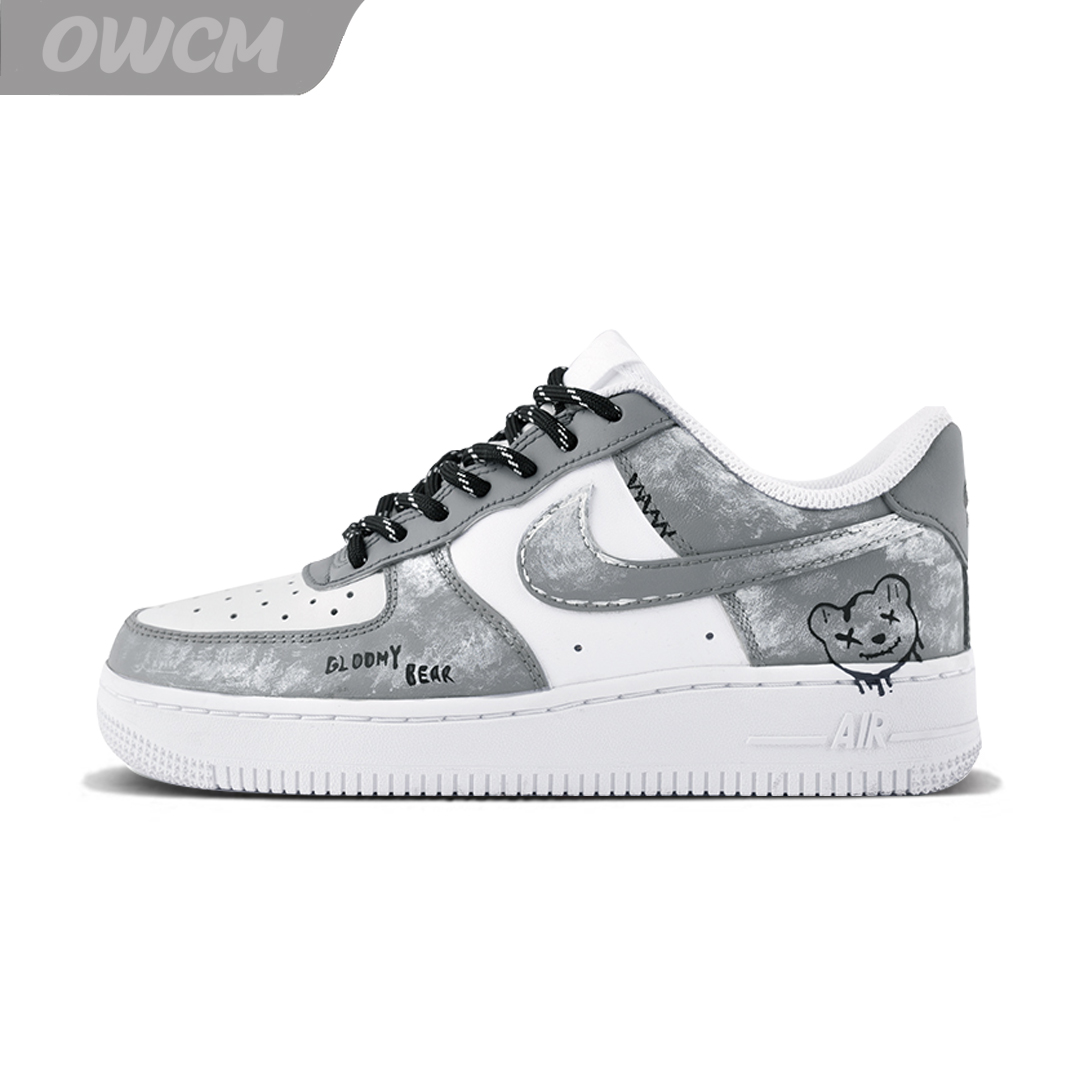 Nike Air Force 1 AF1空军一号陨石小熊涂鸦休闲板鞋男女鞋定制鞋