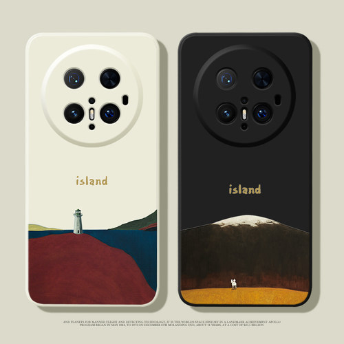 桔子猫适用于华为mate70pro新款硅胶手机壳华为mate60全包镜头mate50个性创意北欧岛屿mate40防摔手机壳ins风