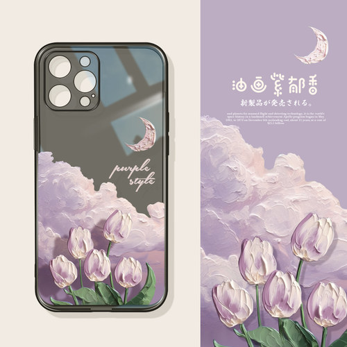 适用于苹果全系列透明壳油画风