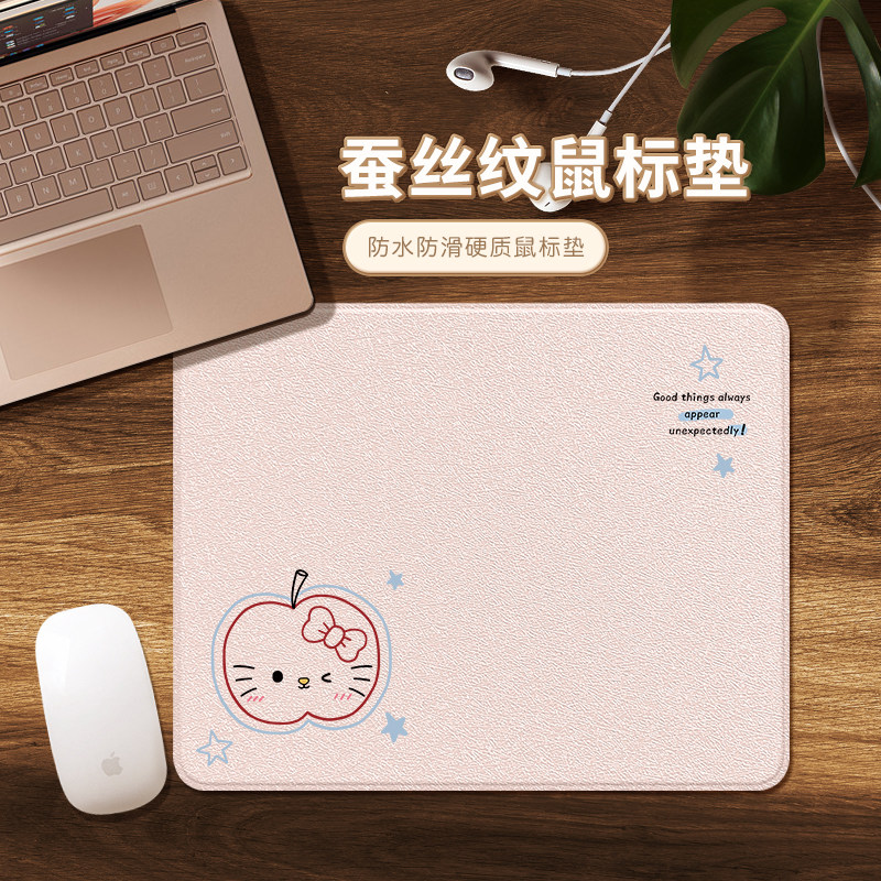 创意可爱猫咪蚕丝纹办公鼠标垫