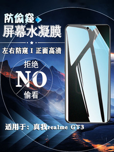 泰利蒙 GT3手机后膜RMX3709防窥磨砂水凝膜真我gt3隐私防偷窥贴5G防指纹防刮前后软膜 适用Realme