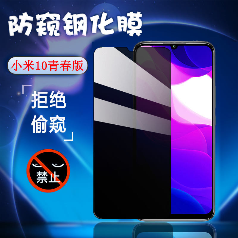 泰利蒙 适用于小米10青春版手机贴模红米10xPro防窥膜Redmi 10X 5G防偷窥钢化膜xiaomi 10Lite屏幕保护彩色模
