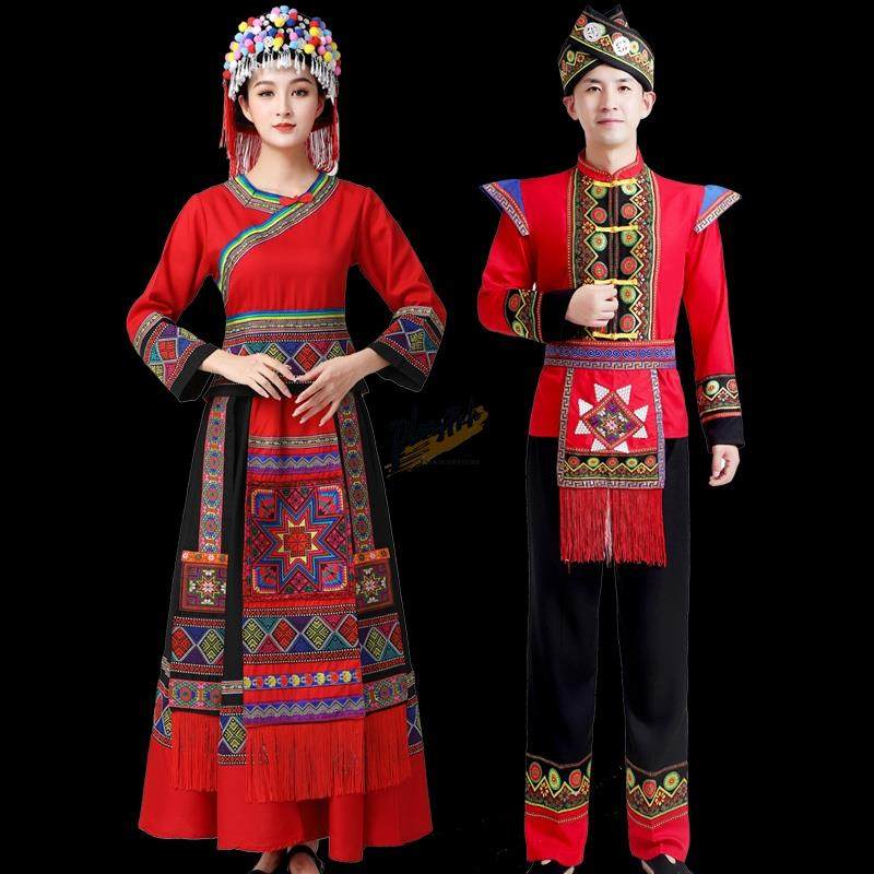 瑶族服装女成人少数民族服饰三月三节日盛装服苗族男士壮族舞蹈服