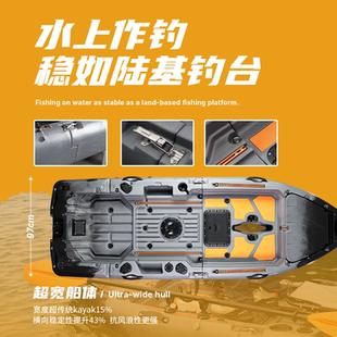 海伯BAITTRACK Kayak拼接卡亚克路亚艇超稳单双人皮划艇钓鱼艇