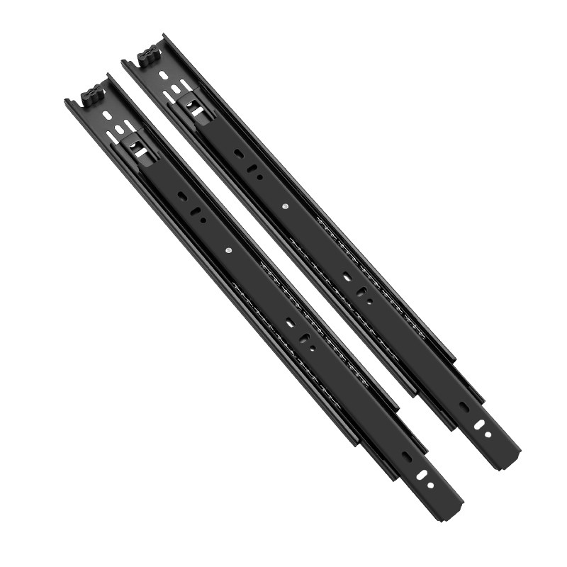 热销抽屉轨道三节滑轨衣橱柜不锈钢静音滚珠滑道二节阻尼缓冲导轨