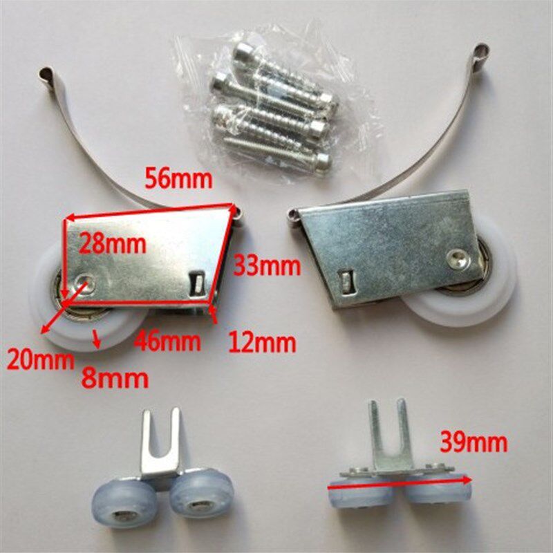 热销衣柜推拉门滑轮不锈钢移门导轨滑轮配件浴室玻璃移门上下滚轮