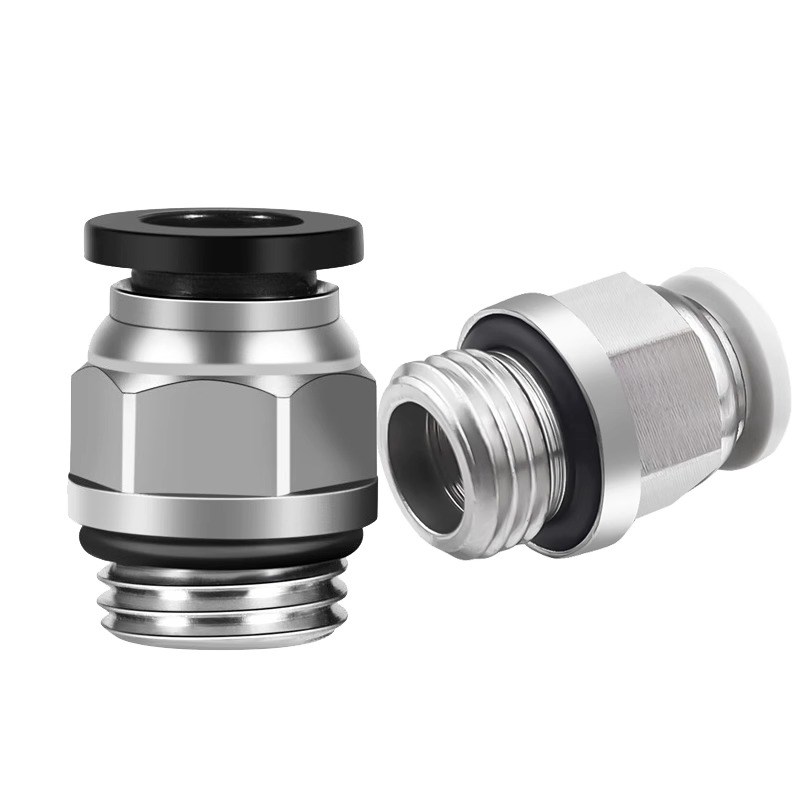 热销气动快速接头G螺纹直通PC6-8-G1/8带密封圈G1/2-12mm气管接