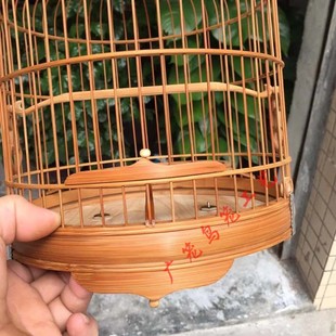 热销绣眼广笼 水滴脚 虾笼 小型养笼 清远 竹制竹笼子 广式鸟笼