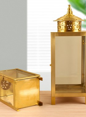 热销纯铜油灯酥油灯灯盏防风油灯盏室外点灯罩寺庙长明灯神明佛前