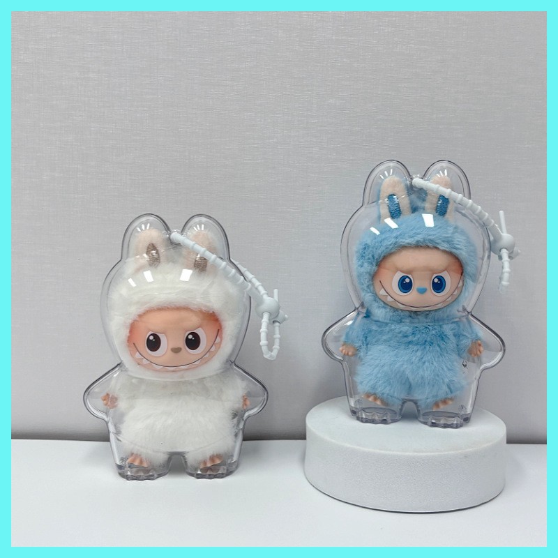 拉布布mini4.0心底密码搪胶脸公仔保护罩四代娃娃配饰高透保护壳