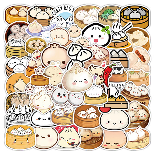 108张包子贴纸创意卡通可爱小包子表情贴画DIY装饰插画素材