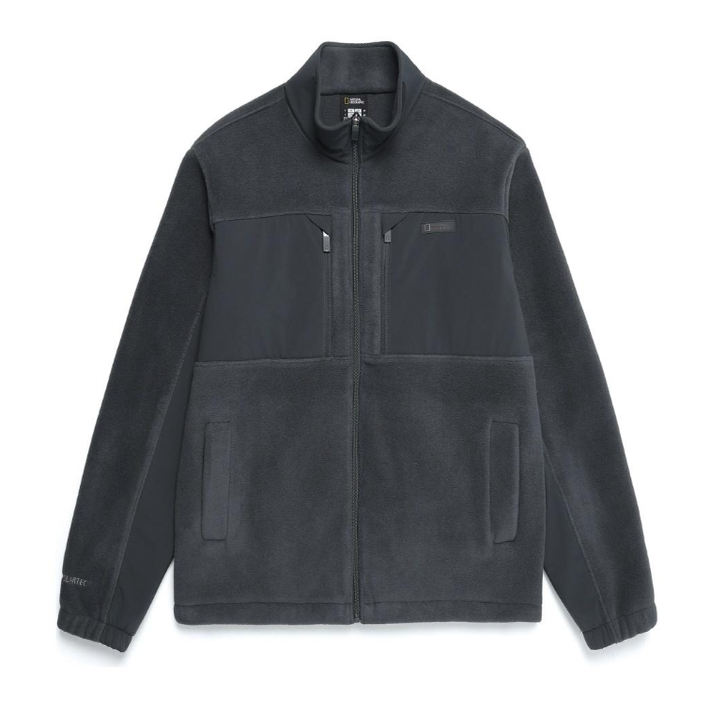 反季NATIONAL国家地理韩国代购秋冬男女连帽立领抓绒衣外套