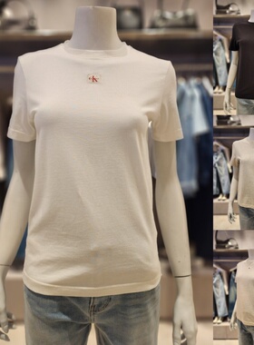 CK JEANS韩国代购26春47F227G百搭韩版女士时尚修身短袖休闲T恤