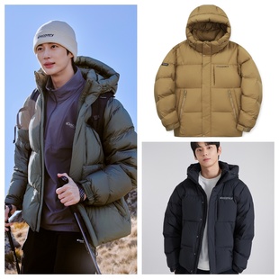 DISCOVERY韩国代购直邮24冬男士户外连帽保暖拉链鹅绒羽绒服