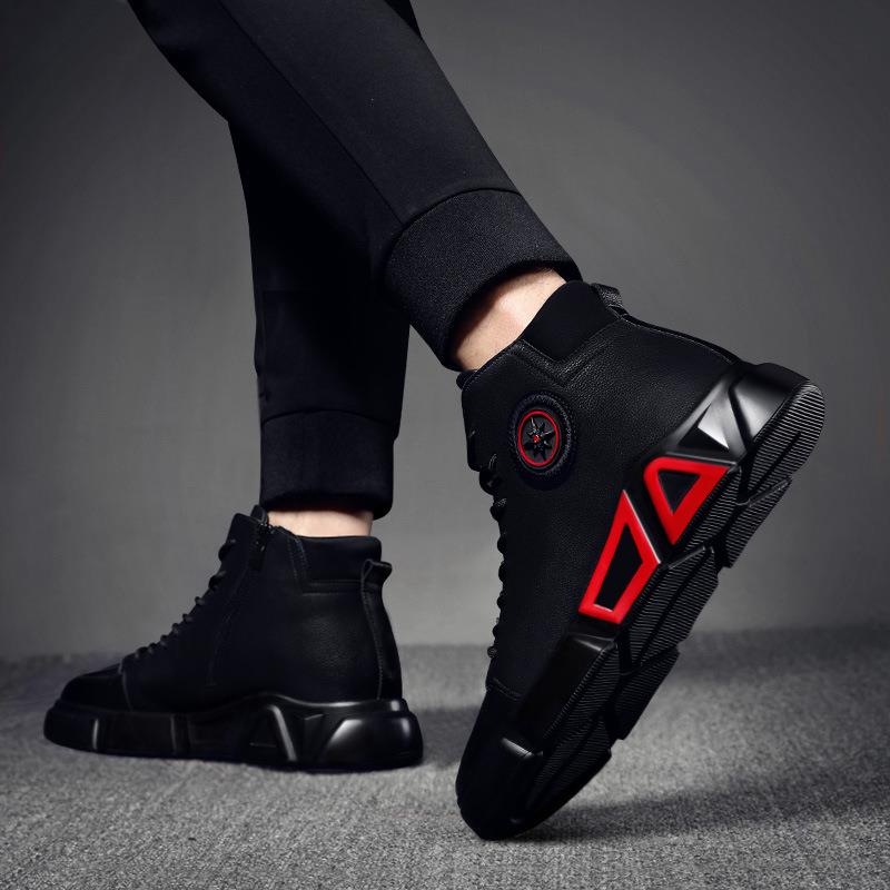 马丁靴男真皮春秋季中帮工装高帮靴子英伦风皮鞋加绒潮流百搭男鞋