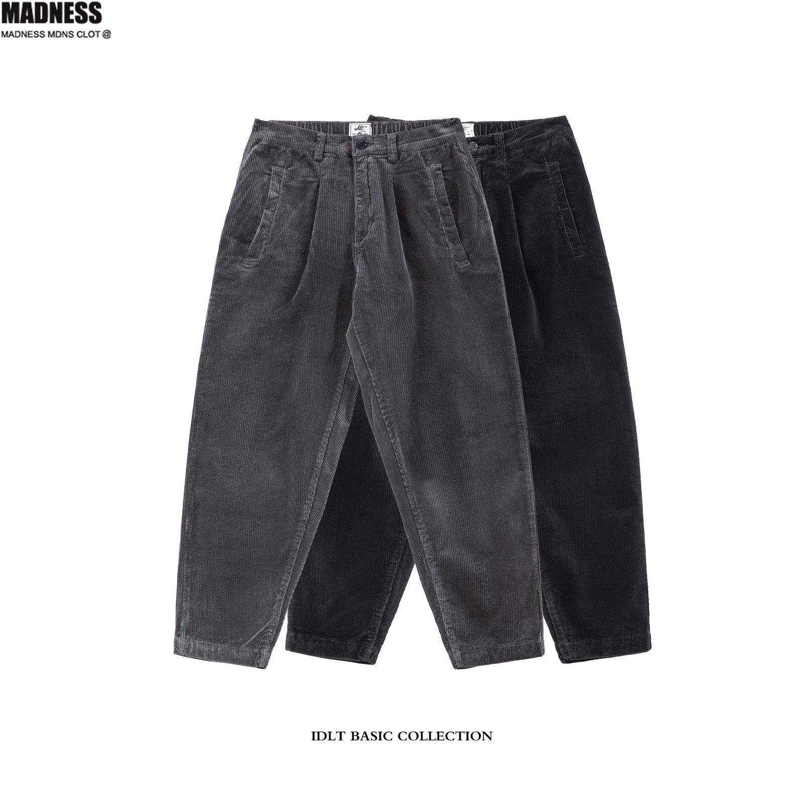 Madness Mdns Clot秋季加厚灯芯绒锥形休闲裤男士宽松松紧腰长裤