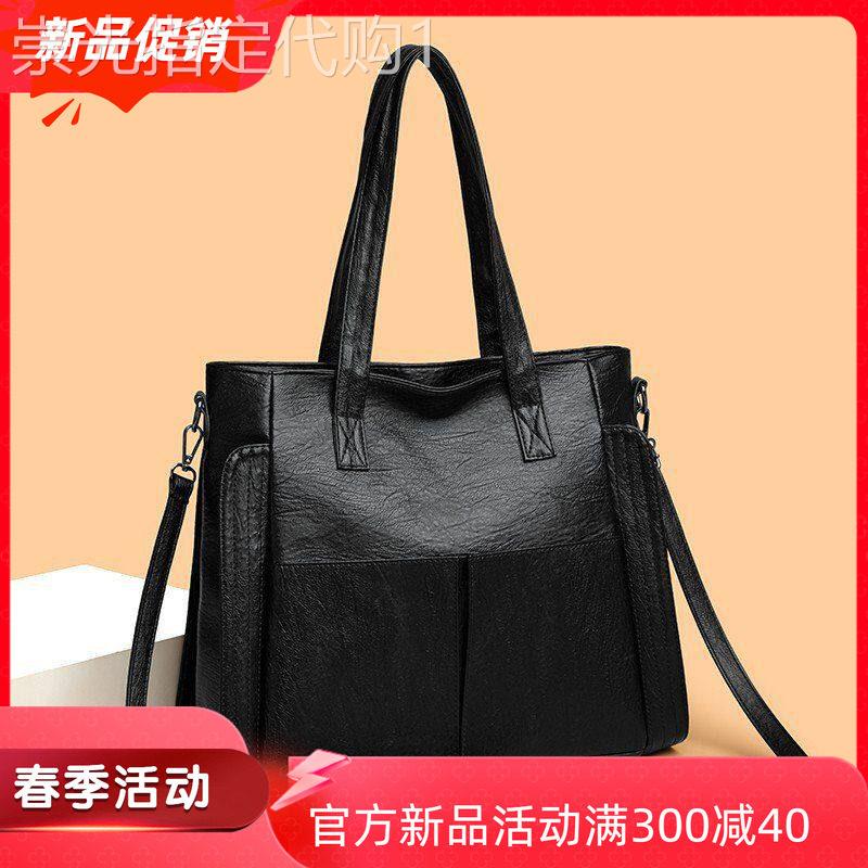 香港正品新款羊皮女包手提单肩斜挎软皮女士大容量托特包