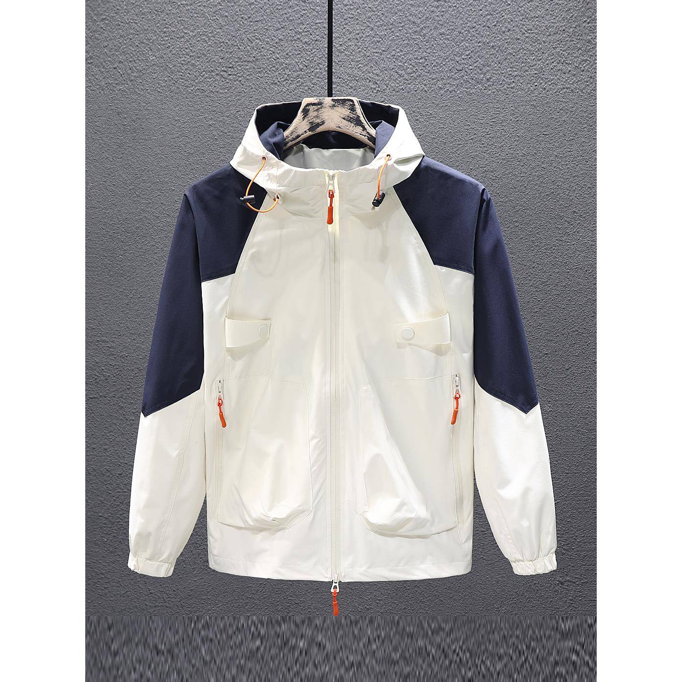 Home Daily~美式覆古夹克男2025春秋潮牌宽松拼接撞色连帽冲锋衣