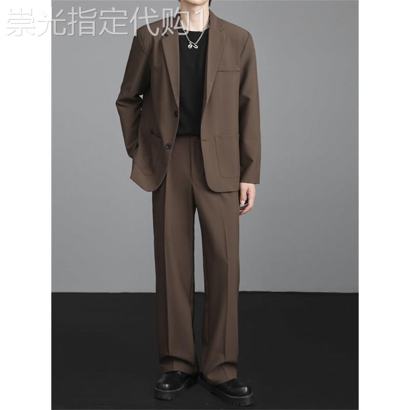 轻奢宽松轻熟风高级感西装套装男士休闲时尚百搭西服西裤两件套