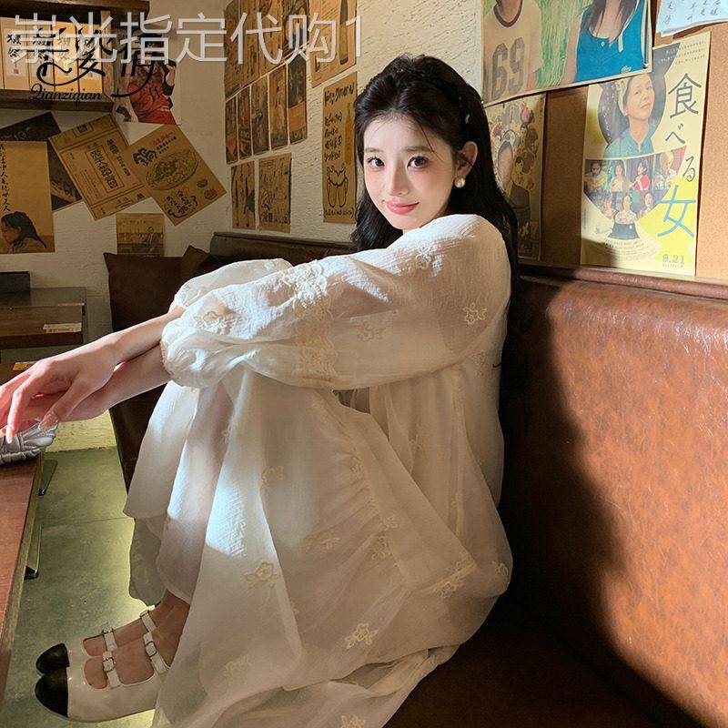 白色超好看洋装女云南旅游穿搭法式温柔风绝美初恋气质仙女裙子