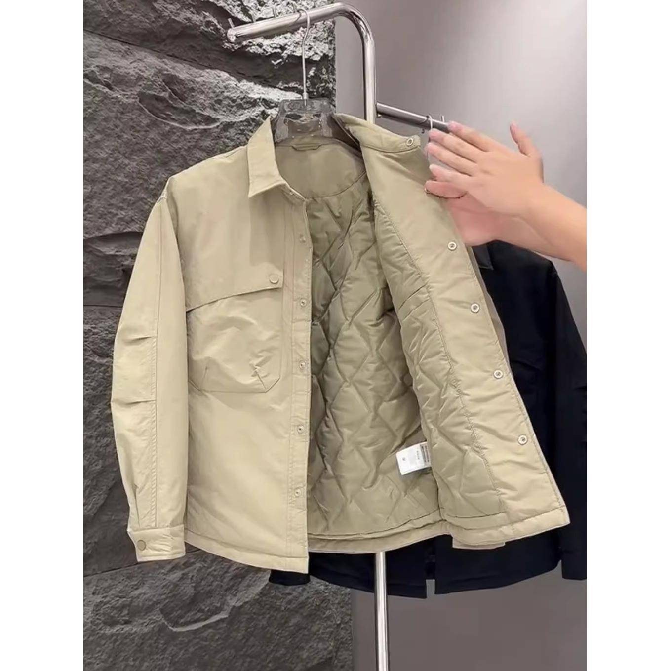 Home Daily~棉服外套男大口袋加厚百搭防风加棉保暖休闲翻领夹克