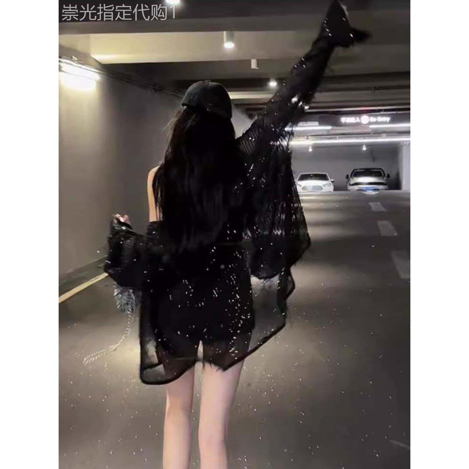 高级感镂空流苏亮片外套女2025夏季新款宽松显瘦薄款防晒开衫上衣