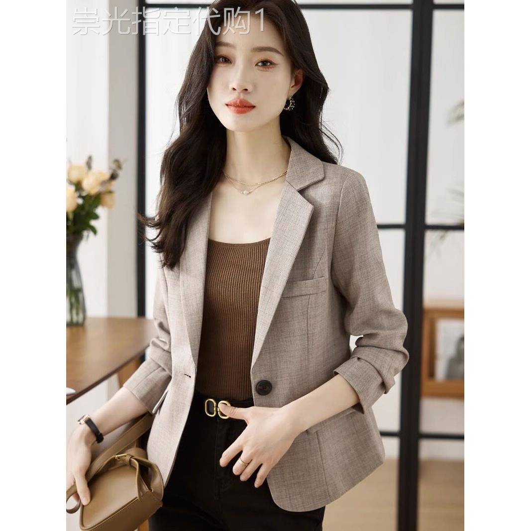 休闲西装外套女春夏2025新款高级感气质职业通勤小个子西服短上衣