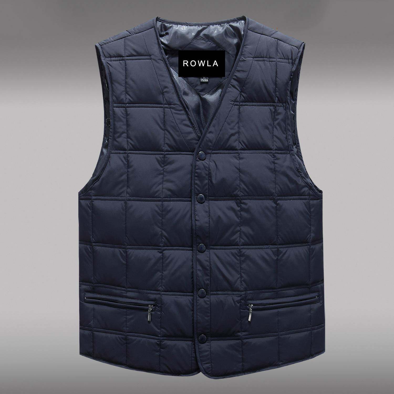 轻薄羽绒马甲男士V领大码坎肩春季中老年内穿保暖背心内胆爸爸装