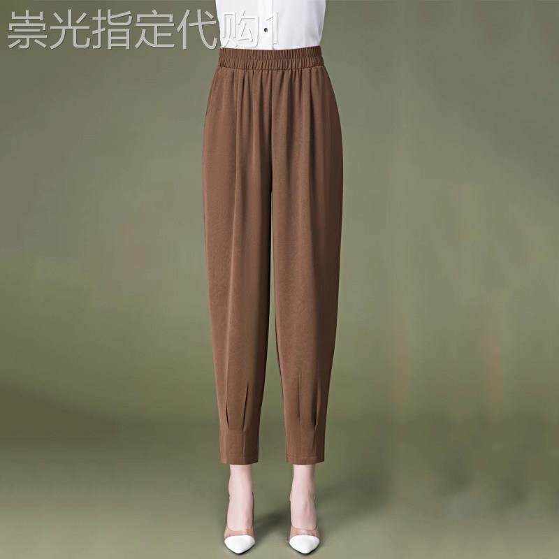 哈伦裤女夏季薄款冰丝九分大码女裤休闲裤2026新款宽松显瘦萝卜裤