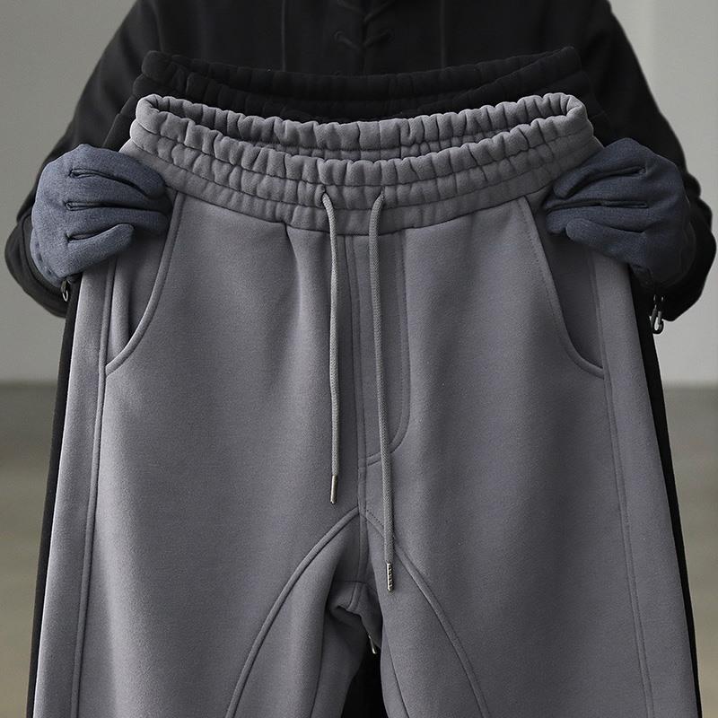 home daily 420g重磅裤子男冬季宽松羊羔绒加厚加绒男士休闲卫裤