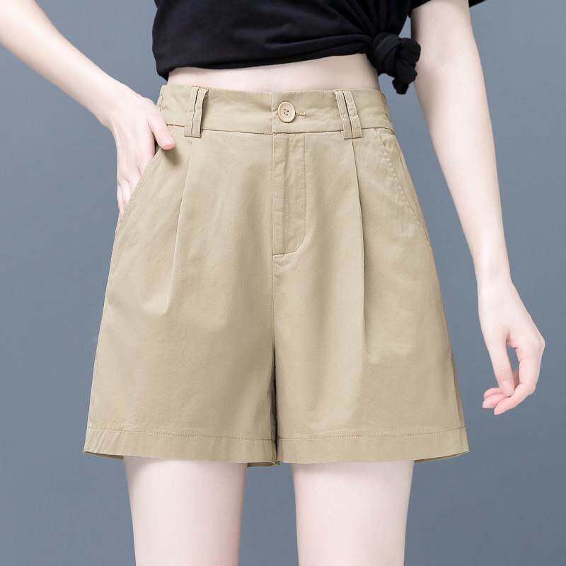 潮牌休闲短裤女夏季薄款新款高腰宽松a字外穿显瘦爆款工装短裤子