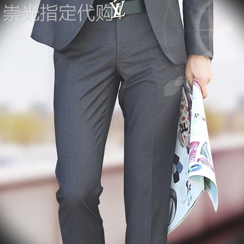 MK直筒纯色休闲裤男夏季2026薄款高级感商务抗皱免熨烫男士长裤子