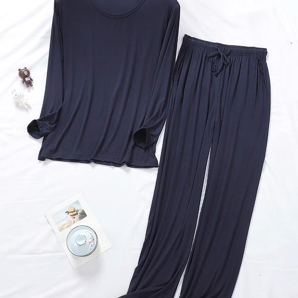 Home Daily~莫代尔睡衣男秋冬秋衣秋裤长袖薄款家居服套装外穿男